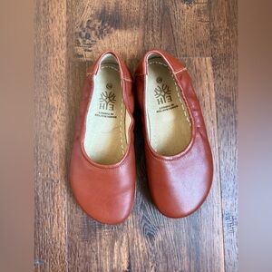 Handcrafted EH Leather Ballet Flats in Rust